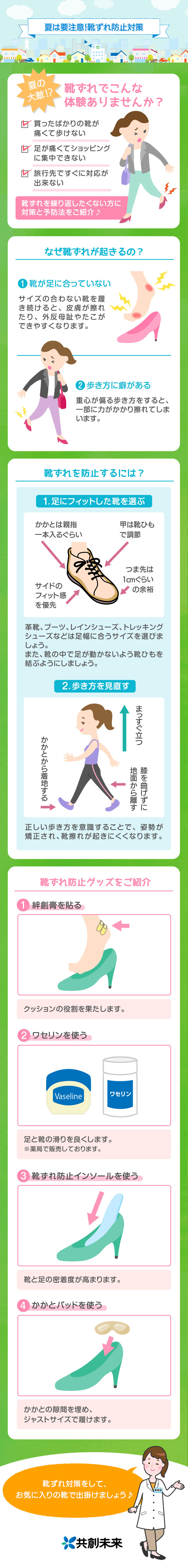 夏は要注意！靴ずれ防止対策