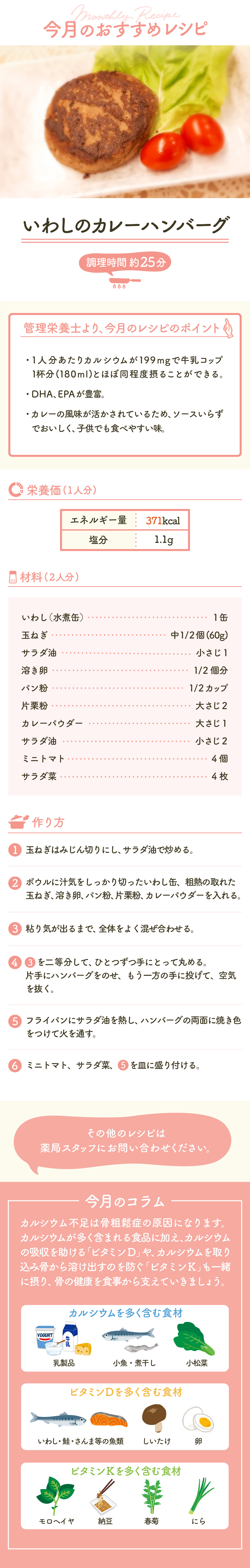 いわしのカレーハンバーグ